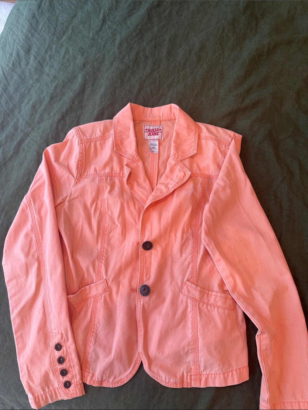 Guess Jeans Coral Pink Cotton Shirt Jacket